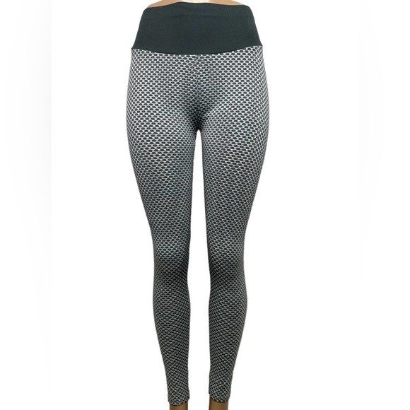 Grey High Waisted Spandex Yoga Leggings - Picture 3 of 16